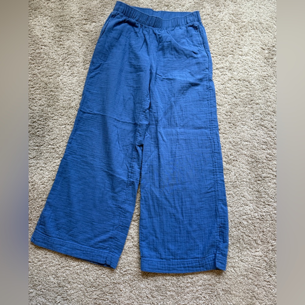 Old Navy Blue Wide Leg Pants HIGH WAIST cotton size M